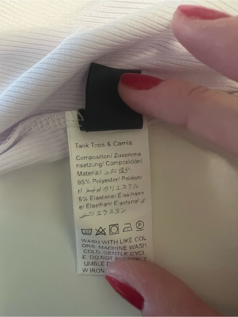 SHEIN White‎ Ribbed Spaghetti Strap Crop Top - Picture 5 of 7